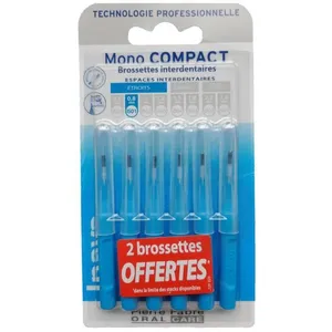 Comparateur de prix : Pierre Fabre Oral Care Mono Compact 6 Brossettes Interdentaires Iso 0,8mm