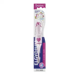 Comparateur de prix : Brosse à dents - ELGYDIUM - Licorne - Ergonomique - Ventouse - Capuchon de protection