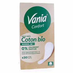 Comparateur de prix : Vania - Protège splip Confort coton BIO x30 Hygiène intime 1 pieces female