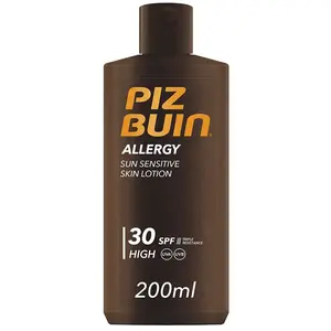 Comparateur de prix : Piz Buin Allergy lait protecteur solaire pour peaux sensibles SPF 30 200 ml