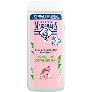 Comparateur de prix : Le petit marseillais extra doux douche fleur de cerisier bio 650 ml