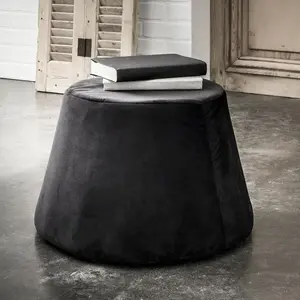 Comparateur de prix : TODAY LEFEBVRE-TEXTILE Pouf recouvert de velours noir 31.5 x 34 x 46.5 cm