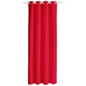 Today 257421 Rideau à oeillets Coton Pomme d'amour/Rouge 140 x 250 cm pas cher