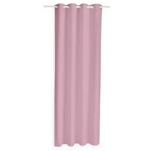 Today Rideau à Oeillets Coton Rose Poudré 140 x 250 cm pas cher