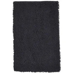 Today Tapis de bain mèche en Polyester Gris anthracite 50x80 cm pas cher