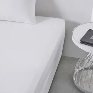 Today - Drap housse 100% coton 90x190 bonnet 23 cm essential Blanc Craie pas cher