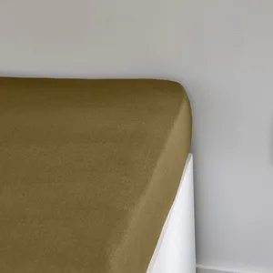 Drap housse - Today - ESSENTIAL - 140 cm - Bronze - Coton naturel pas cher