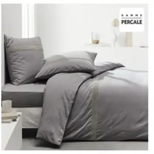 Comparateur de prix : Today Housse De Couette Macrame Prestige En Percale De Coton Acier