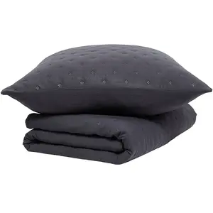 Lefebvre Textile Couvre lit - TODAY - ESSENTIAL - 220x240 cm - Gris anthracite - Motif Uni pas cher