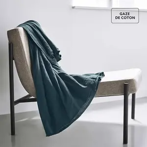 Today Plaid 150 X 200 Cm En Gaze De Coton Essential Paon pas cher