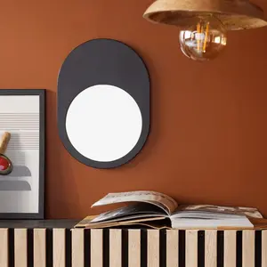 Today Miroir mural ovale en bois  23x32 cm pas cher