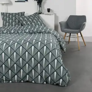 Today Housse de couette FLANELLE @1.17 Vert 260 x 240 cm pas cher