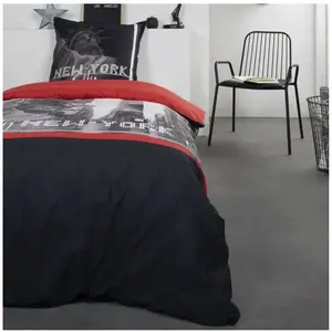 TODAY Clem Parure de lit Coton 1 personne - 140 x 200 cm - Imprimé Rouge pas cher