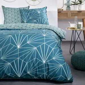 Today Housse de couette en coton 260 x 240 cm SUNSHINE 9.52 bleu pas cher