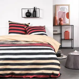 Comparateur de prix : TODAY Parure de lit Sunshine - 240x260 cm - 2 personnes - Coton imprimé rayé