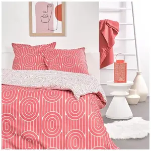Today Housse de couette en coton 240 x 220 cm SUNSHINE 11.60 Rouge pas cher
