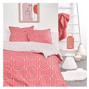 Parure de lit Today, 3 pièces, rouge et blanc, 260x240cm, 63x63cm