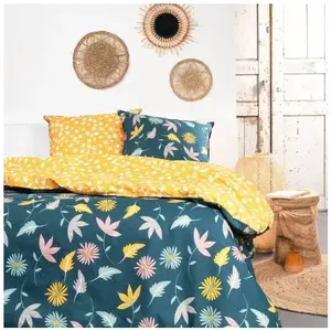 Today Housse de couette en coton 240 x 220 cm SUNSHINE 11.42 Vert/jaune pas cher