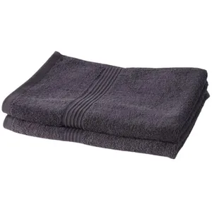 Today Lot de 2 serviettes de toilette TODAY, Fusain gris anthracite pas cher
