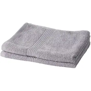 TODAY Lot de 2 Serviettes de Toilette 50x90 cm 100% Coton Acier pas cher