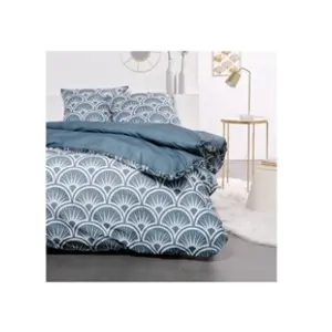 Today Housse de Couette Bleue Coton 57 Fils SUNSHINE 12.28 pas cher