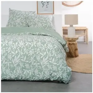 Today Housse de Couette Verte Coton 57 Fils Sunshine 12.5 pas cher