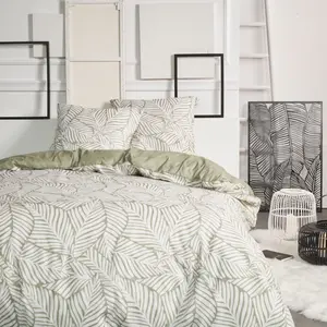 AC-DÉCO Today Housse de couette en coton FLANELLE 2.14 Vert pas cher