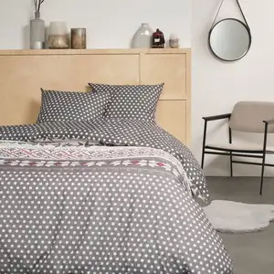 Today Housse de couette en coton FLANELLE 2.7 Gris pas cher