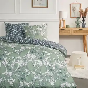 Today Housse de couette en coton 240 x 220 cm FLANELLE 2.11 Vert pas cher