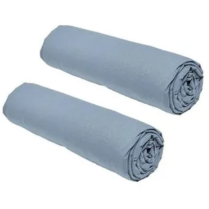 Comparateur de prix : TODAY Essential - Lot de 2 draps Housses 160x200 cm 2 Personnes 100% Coton Denim