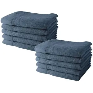 Lot de 10 serviettes de Toilette TODAY 50x90 cm 100% Coton - Denim pas cher