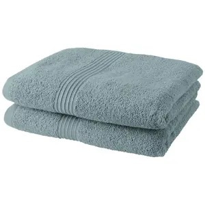 Comparateur de prix : Lot de 2 serviettes de toilette TODAY 50x90 cm 100% Coton - Celadon