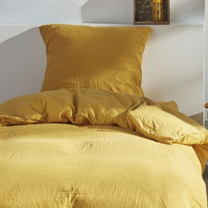 Today Parure de lit gaze de coton unie OCRE ESSENTIAL pas cher