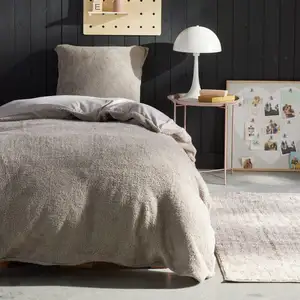 Today Housse de couette Polyester TEDDY BIEN AU CHAUD  Beige pas cher
