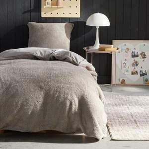 Today Housse de couette Polyester TEDDY BIEN AU CHAUD Beige pas cher