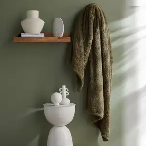 Today Plaid Teddy en Polyester 130 x 180 MATCHA Matcha pas cher