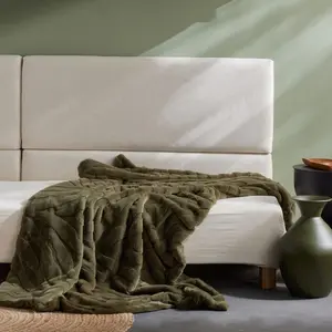 Today Plaid Jacquard 550g/m² en Polyester 130 x 180 MATCHA MatchaVendu parconforama