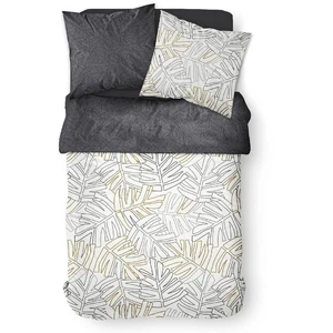 Today Parure de lit feuillage graphique - sunshine - 220 x 240 cm - blanc et bleu