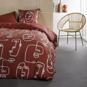 Today Housse de couette Sunshine 6.2 WEB, 260x240cm, rouge pas cher