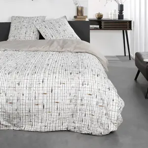 TODAY Parure de lit 2 personnes Coton 57 Fils Imprimé Violette pas cher