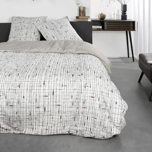 Today Parure de lit 2 personnes imprimé rayures coton  240x260 cm pas cher