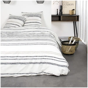 Today Parure de lit 2 personnes imprimé rayures coton  240x260 cm pas cher