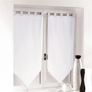 Comparateur de prix : Une paire de rideau voilage passants pompon 60 x 90 cm voiline blanc