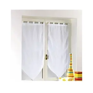 Comparateur de prix : Douceur d'Intérieur Paire pompon passants 2 x 60 x 160 cm voile uni voiline Blanc