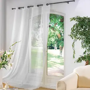 Douceur d'Intérieur Panneau a oeillets metal 140 x 240 cm luminette unie luminea Blanc
