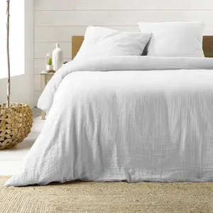 Comparateur de prix : Douceur D'intérieur - Parure de Lit en Gaze de Coton 240 x 220 cm - Blanc.