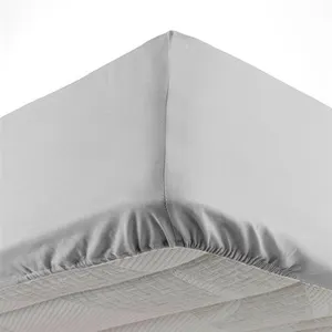 Douceur d'Intérieur DRAP HOUSSE 1 PERSONNE 90 x 190 CM MICROFIBRE UNIE OSCAR GRIS CLAIR pas cher