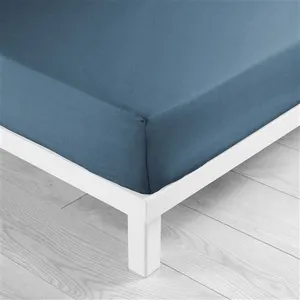 Douceur d'Intérieur DRAP HOUSSE 1 PERSONNE 90 x 190 CM MICROFIBRE UNIE OSCAR BLEU NUIT pas cher