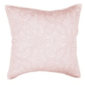 Paris Prix HOUSSE DE COUSSIN +ENCART 40 x 40 CM MICROFIBRE UNIE LAVEE FLORETTE ROSE