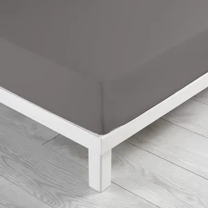 Douceur d'Intérieur Drap housse coton INTIMITY 90x190cm gris souris pas cher